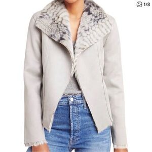 Anthropologie Marrakech Reversible Faux Fur Suede Coat